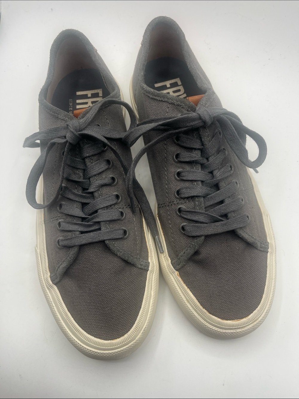 Frye Men's Charcoal Canvas Low-Top Sneakers